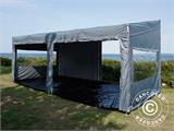 Tente pliante FleXtents PRO Trapezo 3x6m Gris, avec 4 cotés