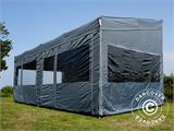 Faltzelt FleXtents PRO Trapezo 3x6m Grau, mit 4 Seitenwänden