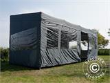 Faltzelt FleXtents PRO Trapezo 3x6m Grau, mit 4 Seitenwänden