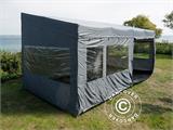 Tente pliante FleXtents PRO Trapezo 3x6m Gris, avec 4 cotés