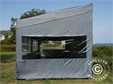 Pop up gazebo FleXtents PRO Trapezo 3x6 m Grey, incl. 4 sidewalls