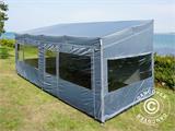 Tente pliante FleXtents PRO Trapezo 3x6m Gris, avec 4 cotés