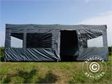 Pop up gazebo FleXtents PRO Trapezo 3x6 m Grey, incl. 4 sidewalls