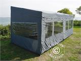 Pop up gazebo FleXtents PRO Trapezo 3x6 m Grey, incl. 4 sidewalls