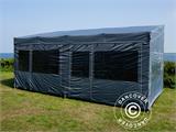 Tente pliante FleXtents PRO Trapezo 3x6m Gris, avec 4 cotés