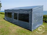 Pop up gazebo FleXtents PRO Trapezo 3x6 m Grey, incl. 4 sidewalls