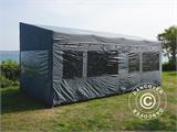 Faltzelt FleXtents PRO Trapezo 3x6m Grau, mit 4 Seitenwänden