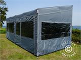 Tente pliante FleXtents PRO Trapezo 3x6m Gris, avec 4 cotés