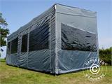 Tente pliante FleXtents PRO Trapezo 3x6m Gris, avec 4 cotés