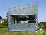 Tente pliante FleXtents PRO Trapezo 3x6m Gris, avec 4 cotés