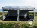 Gazebo pieghevole FleXtents PRO Trapezo 3x6m Grigio, inclusi 4 fianchi