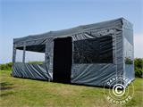 Faltzelt FleXtents PRO Trapezo 3x6m Grau, mit 4 Seitenwänden