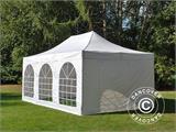 Faltzelt FleXtents PRO Vintage Style 4x6m Weiß, mit 8 Seitenwänden