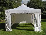 Faltzelt FleXtents PRO Vintage Style 4x6m Weiß, mit 8 Seitenwänden