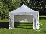 Faltzelt FleXtents PRO Vintage Style 4x6m Weiß, mit 8 Seitenwänden