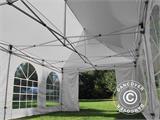 Tente Pliante FleXtents PRO Vintage Style 4x8m Blanc, avec 6 cotés