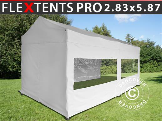Vouwtent/Easy up tent FleXtents Multi 2,83x5,87m Wit, inkl. 6 zijwanden