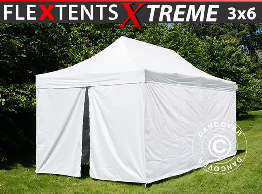 Saliekama nojume FleXtents® Xtreme 50, Medicīnas & Ārkārtas palīdzības telts, 3x6m, Balta ar 6 sānsienām