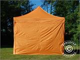 Tente pliante FleXtents PRO 3x3m Orange, avec 4 cotés
