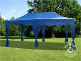 Vouwtent/Easy up tent FleXtents PRO 3x6m Blauw, incl. 6 decoratieve gordijnen