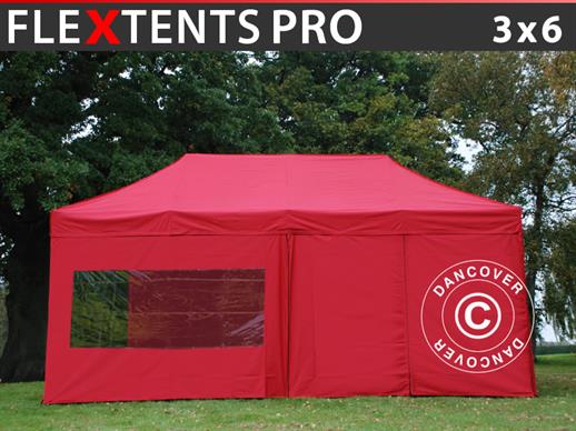 Namiot Ekspresowy FleXtents PRO 3x6m Czerwony, mq 6 ściany boczne