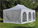 Vouwtent/Easy up tent FleXtents PRO Vintage Style 4x6m Wit, inkl. 8 Zijwanden