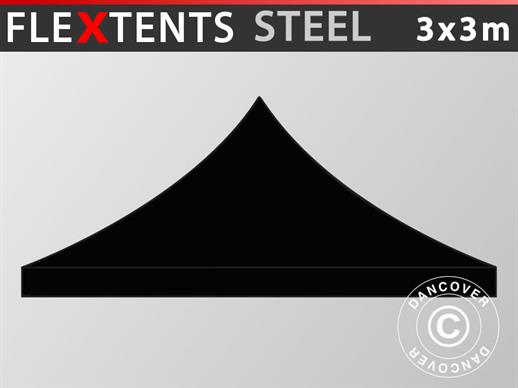 Roof cover for pop up gazebo FleXtents Steel and Basic v.3 3x3 m, Black
