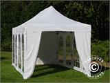 Carpa plegable FleXtents Basic v.3, 3x6m Blanco, Incl. 4 lados