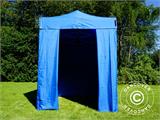 Vouwtent/Easy up tent FleXtents Basic v.2, 2x2m Blauw, inkl. 4 Zijwanden