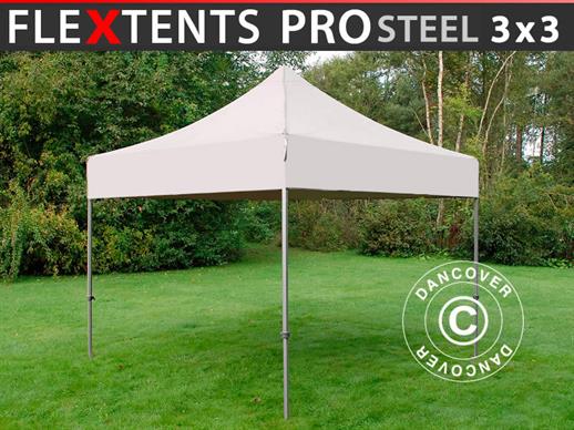 Pop up gazebo FleXtents PRO Steel 3x3 m Latte Pop up gazebo FleXtents PRO Steel 3x3 m Latte