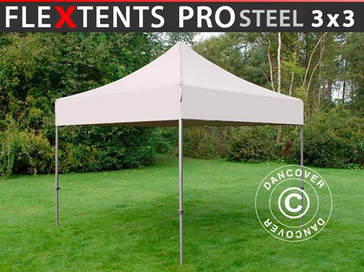 Tente pliante FleXtents PRO Steel 3x3m Latte