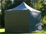 Tente pliante FleXtents PRO Steel 3x3m Gris, avec 4 cotés