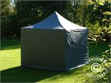 Tente pliante FleXtents PRO Steel 3x3m Gris, avec 4 cotés