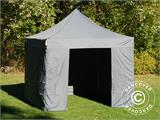 Gazebo pieghevole FleXtents PRO Steel 3x3m Grigio, inclusi 4 fianchi