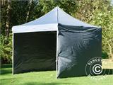 Tente pliante FleXtents PRO Steel 3x3m Gris, avec 4 cotés