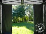 Gazebo pieghevole FleXtents PRO Steel 3x3m Grigio, inclusi 4 fianchi