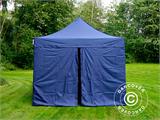 Tente pliante FleXtents PRO Steel 3x3m Bleu foncé, avec 4 cotés