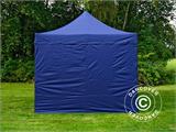 Faltzelt FleXtents PRO Steel 3x3m Dunkeblau, mit 4 Seitenwänden