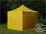 Tente pliante FleXtents PRO Steel 3x3m Jaune, avec 4 cotés