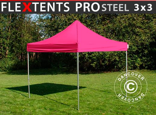 Tente pliante FleXtents PRO Steel 3x3m Rose