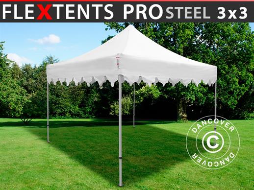 Quick-up telt FleXtents PRO Steel "Morocco" 3x3m Hvit