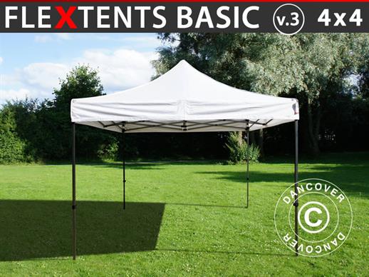 Saliekamā nojume FleXtents Basic v.3, 4x4m Balts