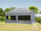 Snabbtält FleXtents PRO Steel 3x6m Grå, inkl. 6 sidor