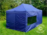 Tente pliante FleXtents PRO Steel 3x6m Bleu foncé, avec 6 cotés