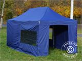 Faltzelt FleXtents PRO Steel 3x6m Dunkeblau, mit 6 Seitenwänden