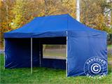 Faltzelt FleXtents PRO Steel 3x6m Dunkeblau, mit 6 Seitenwänden