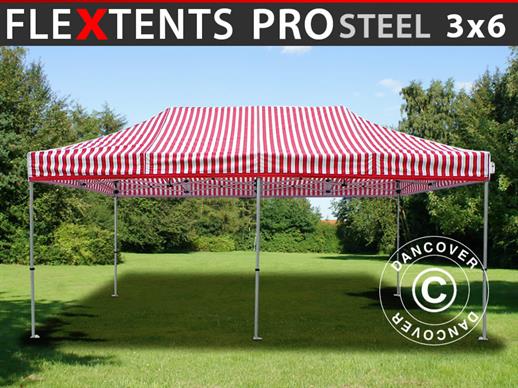 Vouwtent/Easy up tent FleXtents PRO Steel 3x6m Gestreept