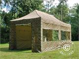 Vouwtent/Easy up tent FleXtents PRO Steel 3x6m Camouflage/Militair, inkl. 6 Zijwanden