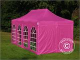 Pop up gazebo FleXtents PRO Steel Vintage Style 3x6 m Pink, incl. 6 sidewalls