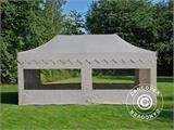 Vouwtent/Easy up tent FleXtents PRO Steel "Morocco" 3x6m Latte, inkl. 6 zijwanden